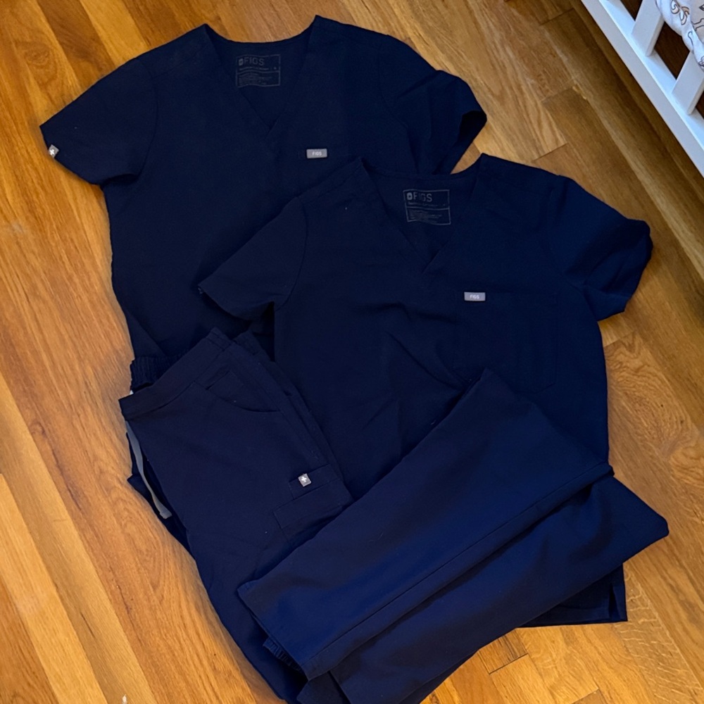 Figs Navy Blue Scrub Ensemble- two sets